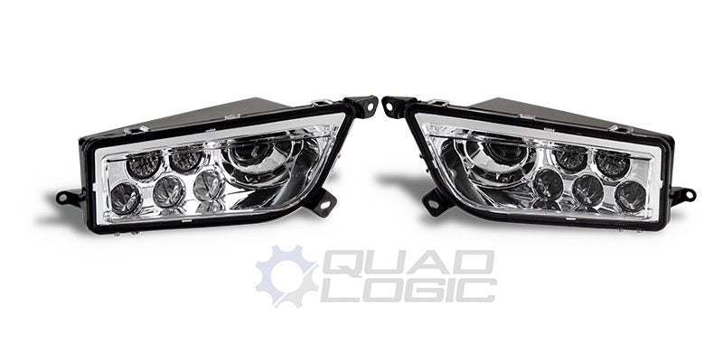 Polaris RZR 1000 Chrome LED Headlight Conversion Kit-Headlight Kit-Quad-Logic-Black Market UTV