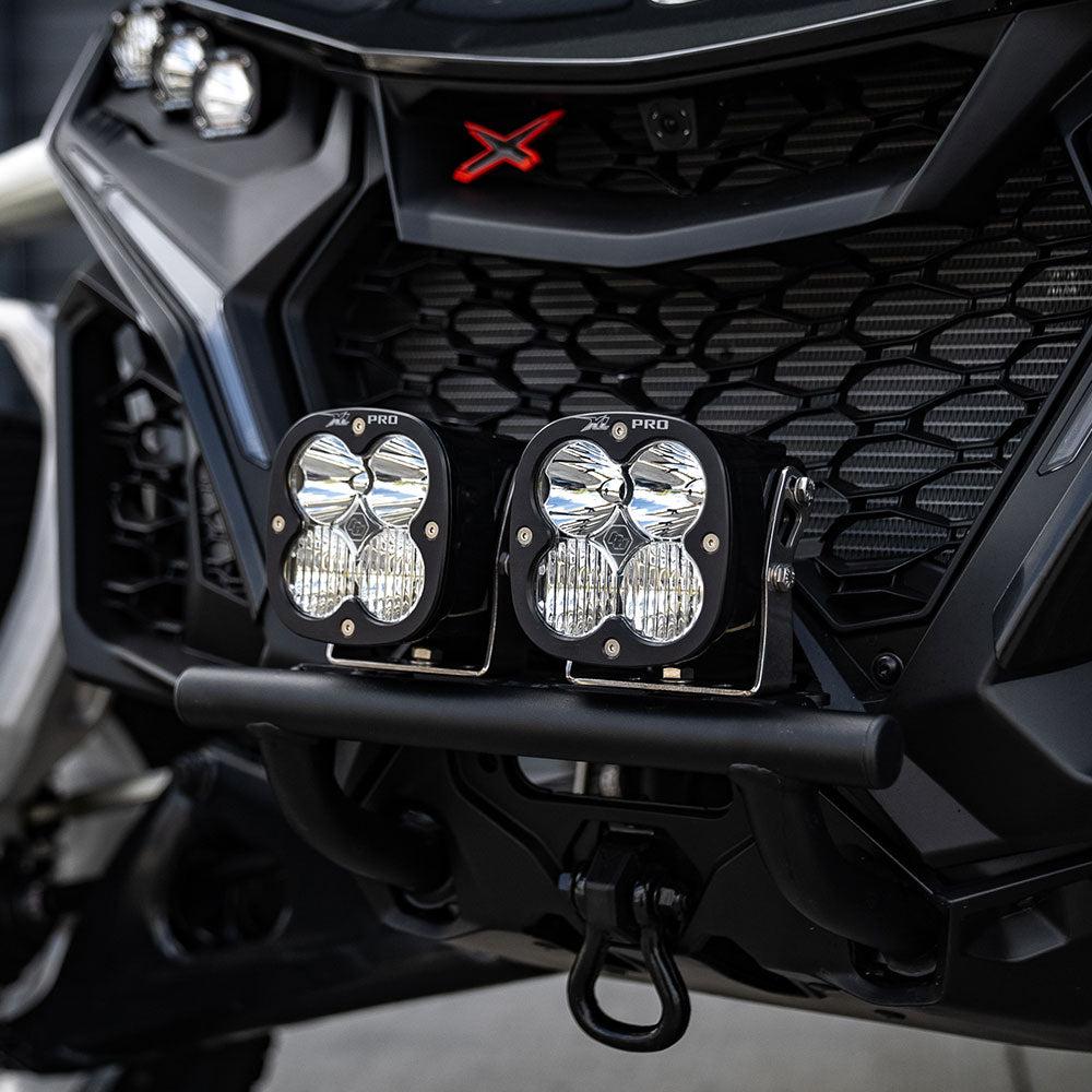 Can-Am Maverick R Push Bar Bumper Kits-Lighting Kit-Baja Designs-XL Pro-Driving Combo-Clear-Black Market UTV