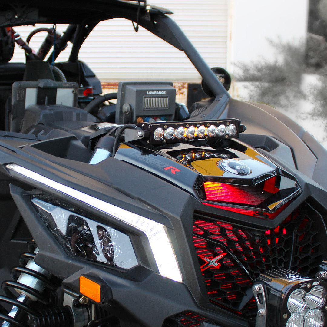 Can-Am S8 10 Inch Shock Mount Light Bar Kit - Can-Am 2017-22 Maverick X3-Lighting Mounts-Baja Designs-Clear-Black Market UTV