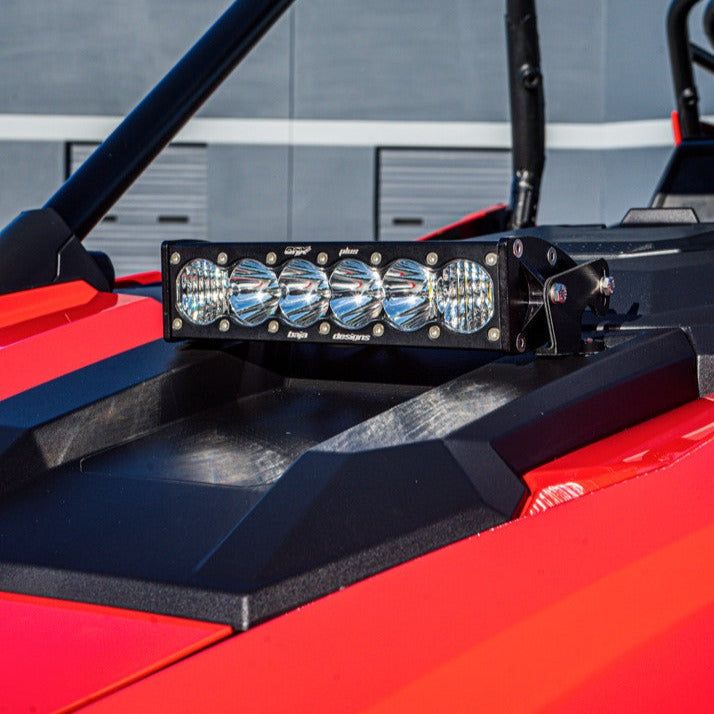 10 Inch S8 Hood Mount Light Bar Kit for Polaris RZR 2020+-Light Bar Mount-Baja Designs-Black Market UTV