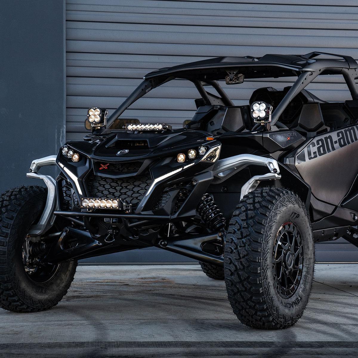 Can-Am Maverick R XL Pro A-Pillar Kit-Lighting Kit-Baja Designs-Driving/Combo-Clear-Black Market UTV