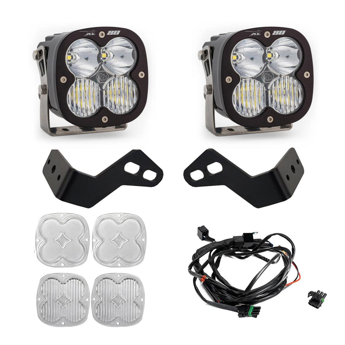 Can-Am Maverick R XL80 A-Pillar Kit-Lighting Kit-Baja Designs-Driving/Combo-Clear-Black Market UTV