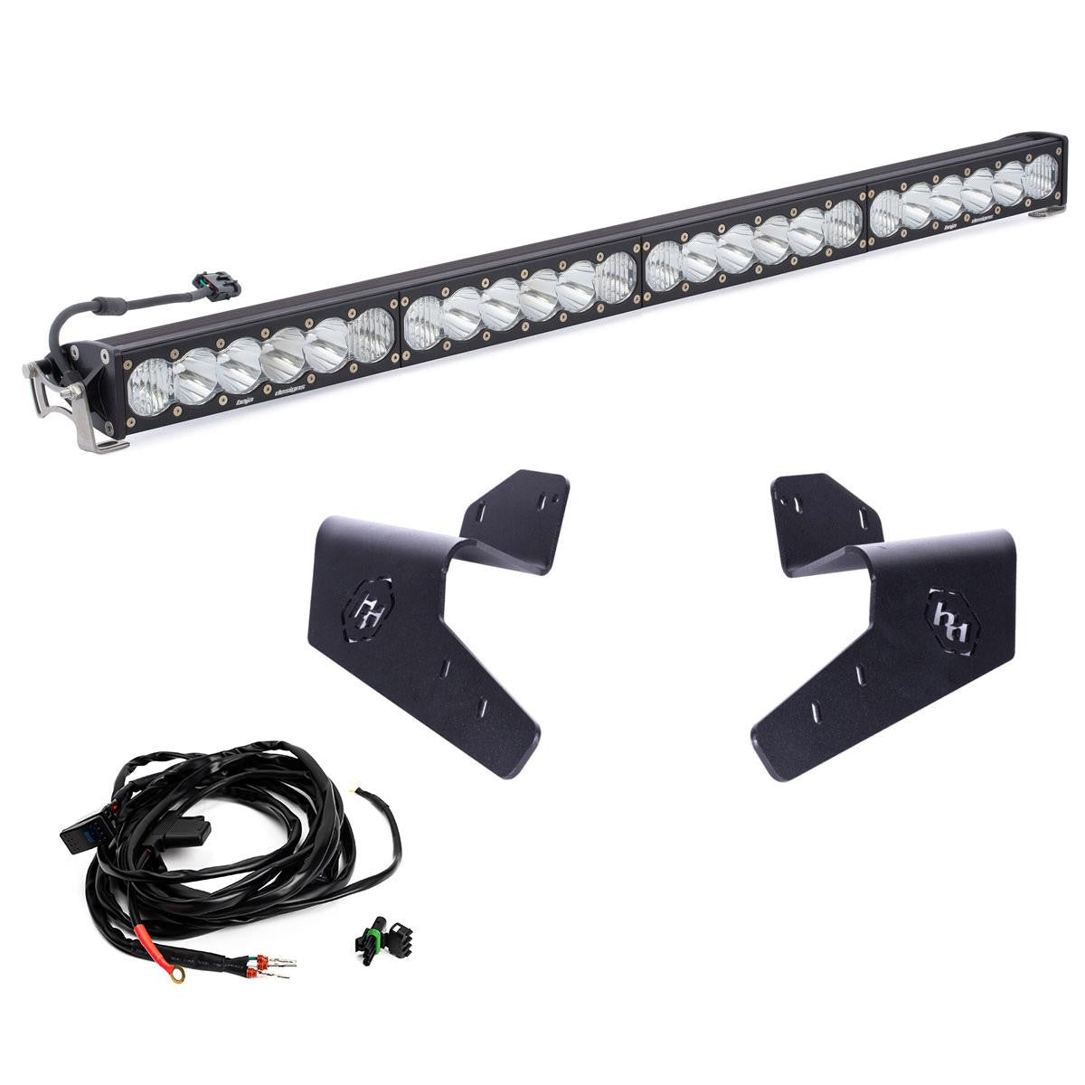 Can-Am Maverick R 40" OnX6+ Roof Mount Kit-Light Bars-Baja Designs-Driving/Combo-Clear-Black Market UTV