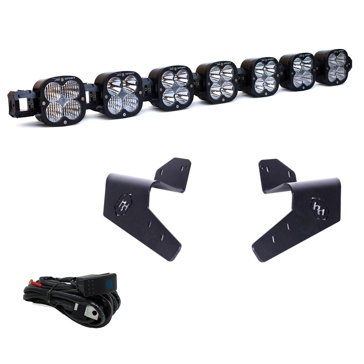 Can-Am Maverick R 7XL Linkable Roof Mount Kit-Light Bars-Baja Designs-Multi-Pattern-Clear-Black Market UTV