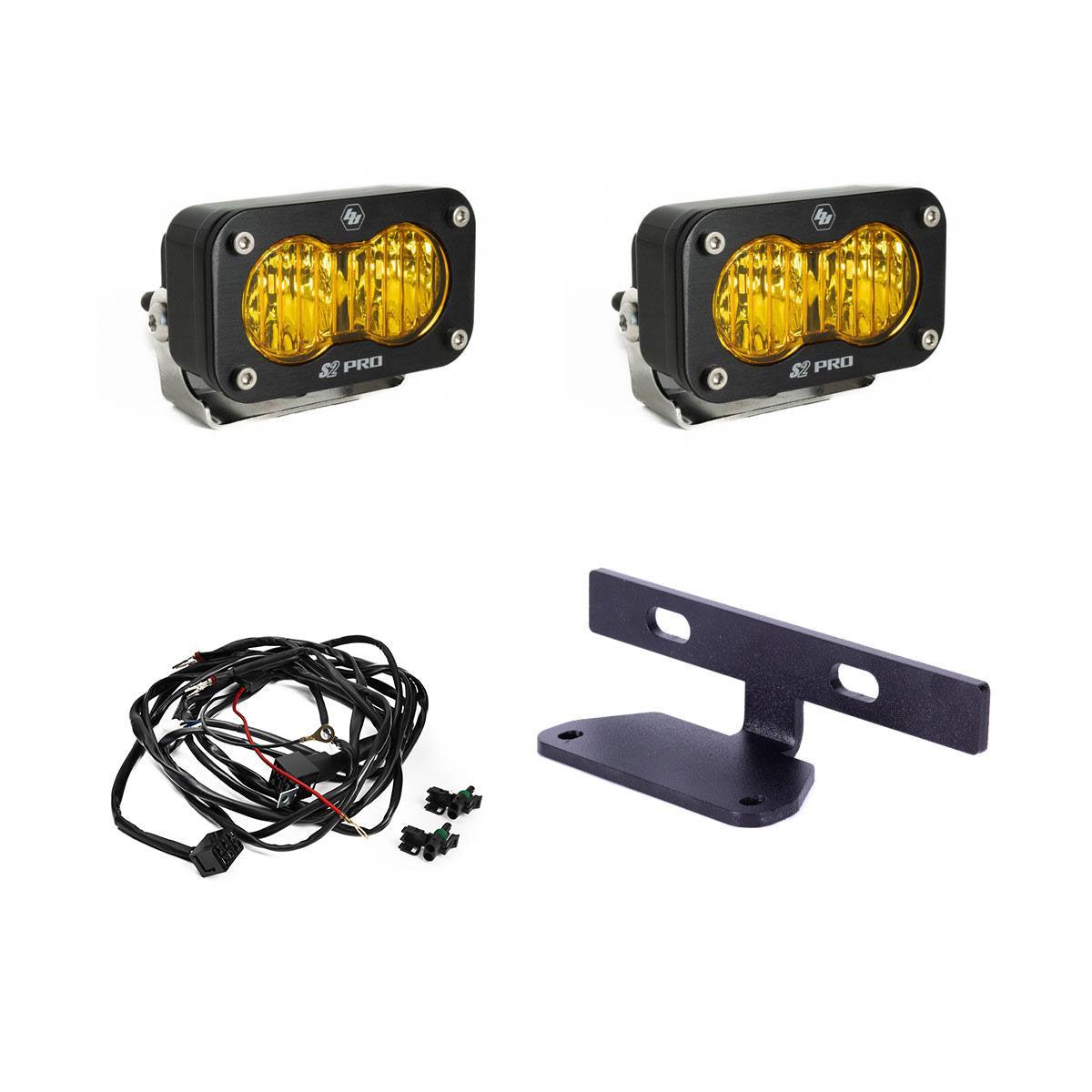 Can-Am Maverick R Dual S2 Pro Hood Kit-Lighting Kit-Baja Designs-Wide Cornering-Amber-Black Market UTV