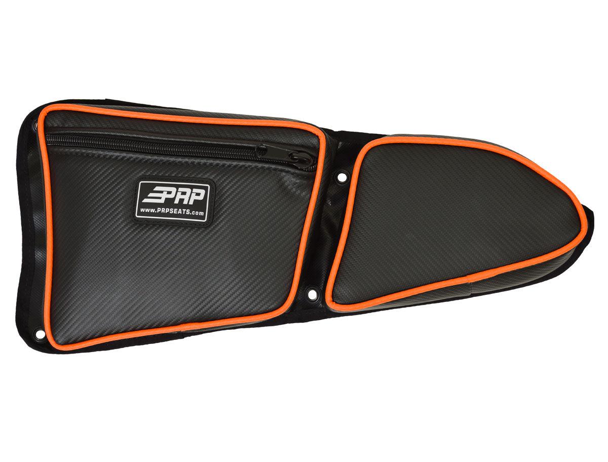 POLARIS RZR DOOR BAG WITH KNEE PAD-Door Bags-PRP Seats-Driver-210-Carbon Fiber Black Vinyl-Black Market UTV