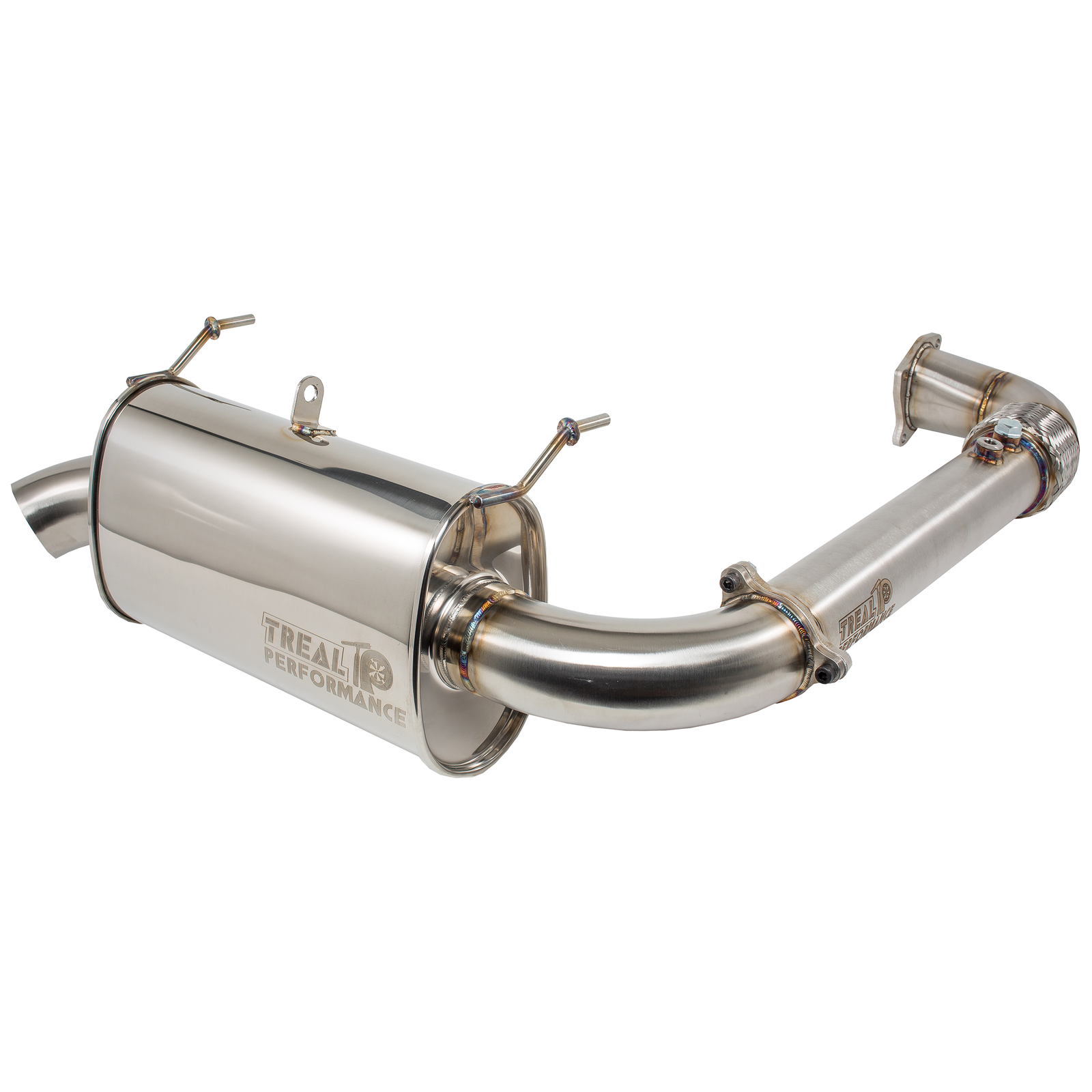 Treal Performance | 2016-2021 Polaris RZR XP Turbo / S Turbo Back Exhaust System-Exhaust-Treal Performance B2B-Non-Resonated-Single Tip-Black Market UTV