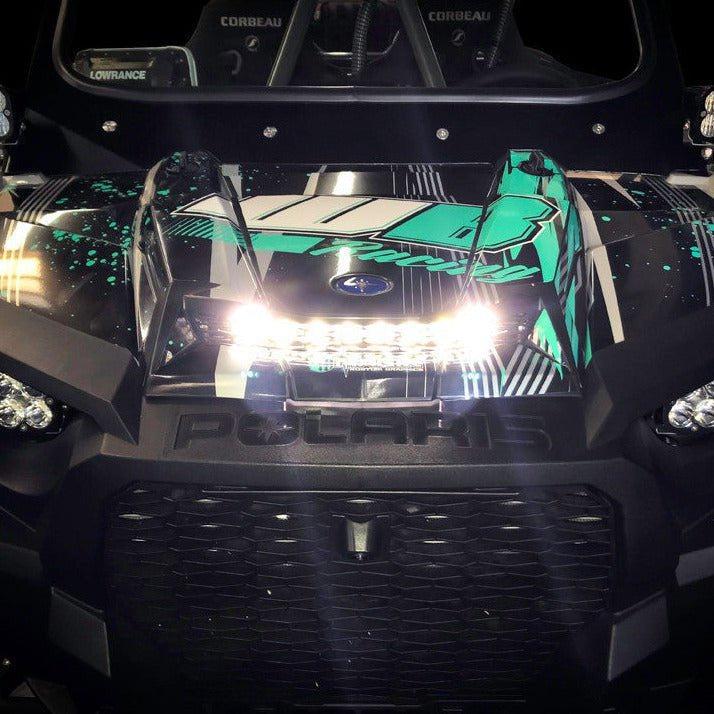 POLARIS RZR XP TURBO (2016-2018) S8 HOOD MOUNT LIGHT BAR KIT-Light Bars-Baja Designs-Black Market UTV