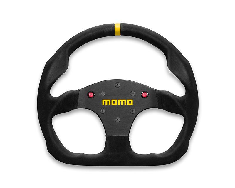 MOMO MOD.30 Black Suede with Buttons Steering Wheel-Steering Wheel-MOMO-Black Market UTV