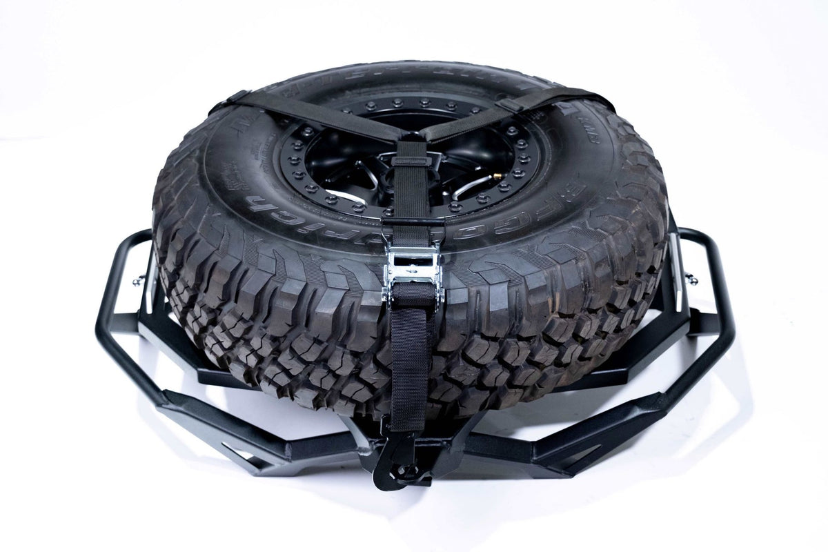 2017-2024 Can Am X3 Maverick Volt Series Baja Spare Tire Rack-Spare Tire Rack-Elektric Offroad Design-Black Market UTV