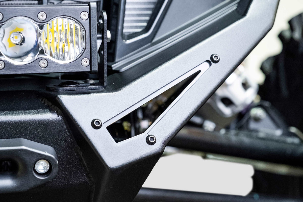 2020-2024 Polaris RZR Pro XP Volt Series Winch Front Bumper-WINCH BUMPER-Elektric Offroad Design-Baja Designs 10&quot; OnX6+ Led Bar Driving/Combo Clear [pn #451003](+$442.95)-Elektric Offroad Designs UTV Winch Fairlead and Hook Gun Metal [WFL110004] ($135.00)-On/Off Wiring Harness - OnX6 (10&quot;-20&quot;) / S8 (10&quot;-30&quot;) / XL Sport/XL Pro - Universal [pn#640115] (+$30.95)-Black Market UTV
