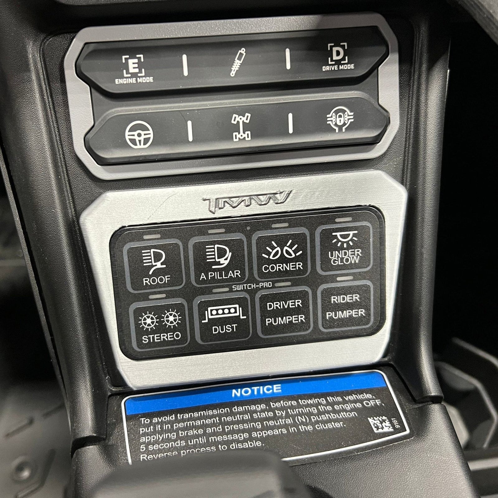 TMW Maverick R SP-9100 Switch pros mount-Switch-TMW Off-Road-Light grey-Black Market UTV