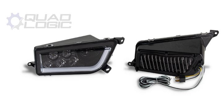 RZR 1000 LED Blackout Headlight PAIR with LED HALO STRIP-Headlight Kit-Quad-Logic-Black Market UTV