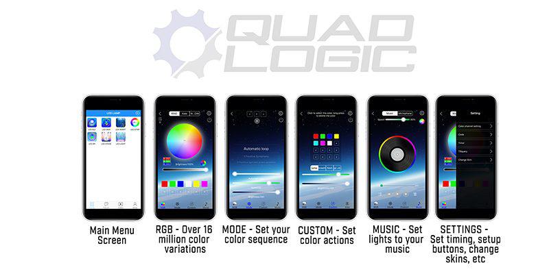 Universal 8Pod RGB Rock Light Accessory Kit-Lighting Kit-Quad-Logic-Black Market UTV