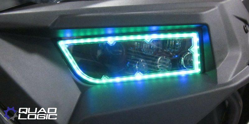 RZR 1000 RGB Full Color Function LED Ring Headlights (PAIR)-Headlight Kit-Quad-Logic-Black Market UTV