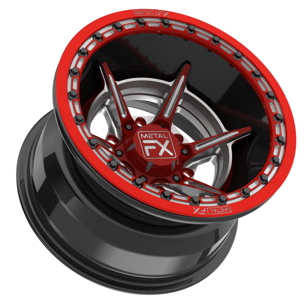 Bullet 6R | Forged 3-Piece | Beadlock-Wheels-Metal FX Offroad-15x8 | -13mm/3.5+4.5 | 6x139.7-RAW-Black Market UTV