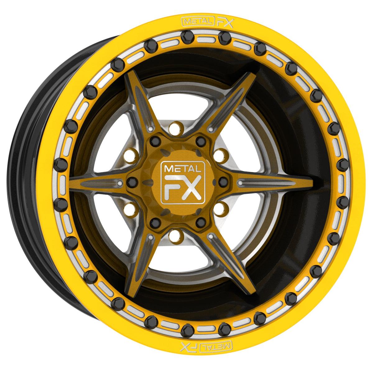 BULLET 6R | FORGED 3-PIECE | BEADLOCK | CUSTOM-Wheels-Metal FX Offroad-15x8 | 3.5+4.5 | 6x5.5 (Maverick R)-FINISH-Black Market UTV