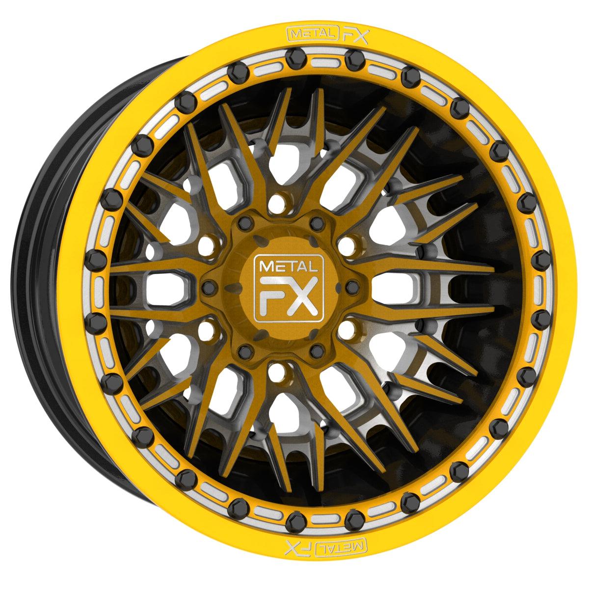 FALCON 6R | FORGED 3-PIECE | BEADLOCK | CUSTOM-Wheels-Metal FX Offroad-15x8 | 3.5+4.5 | 6x5.5 (Maverick R)-FINISH-Black Market UTV