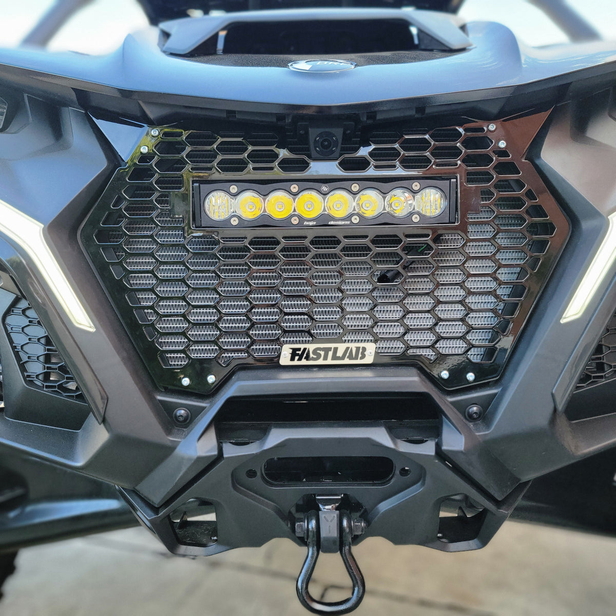 FastLab Can-am Maverick R Grill with S8 Light Bar-LIghting-FastLab UTV-Black Market UTV