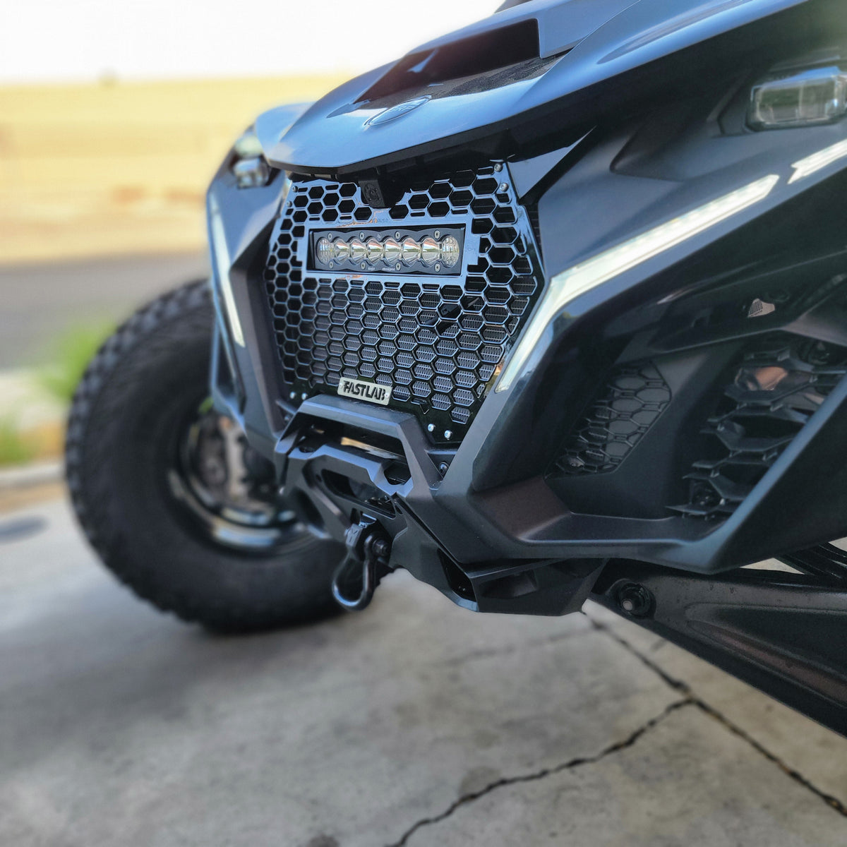 FastLab Can-am Maverick R Grill with S8 Light Bar-LIghting-FastLab UTV-Black Market UTV