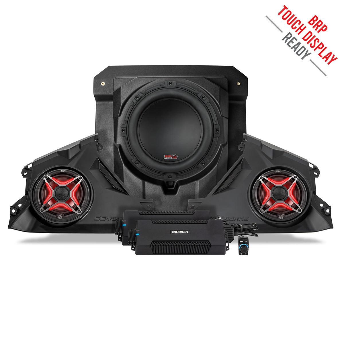 2024 Can-Am® Maverick R, Phase-3 V-Spec 1650watt 3-Speaker System-Audio-SSV Works-Black Market UTV