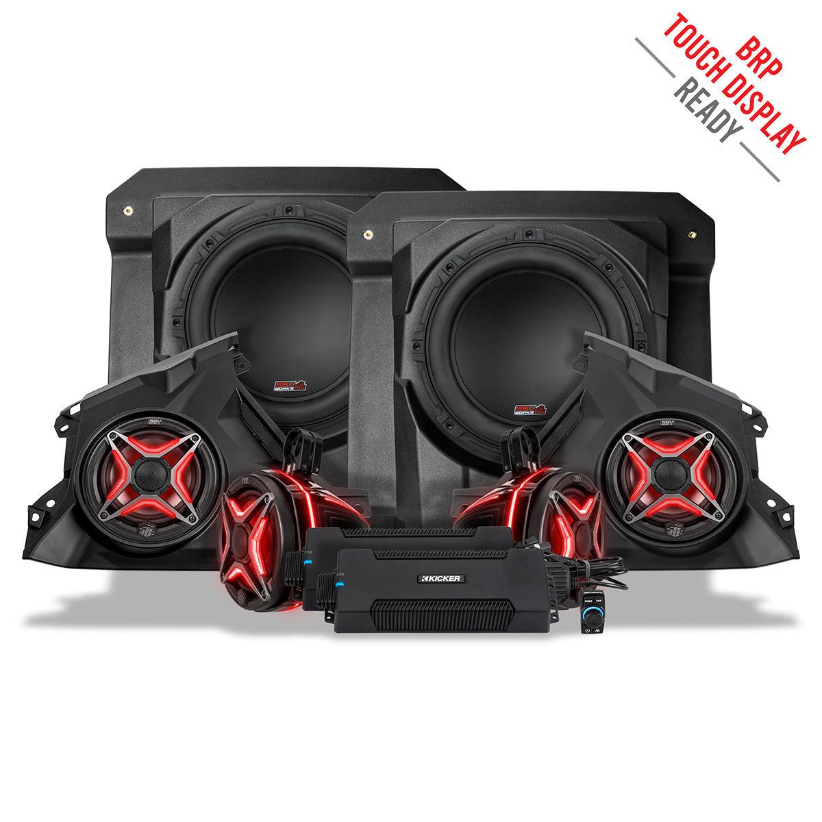 2024 Can-Am® Maverick R, Phase-5 V-Spec 1650watt 6-Speaker System-Audio-SSV Works-Black Market UTV
