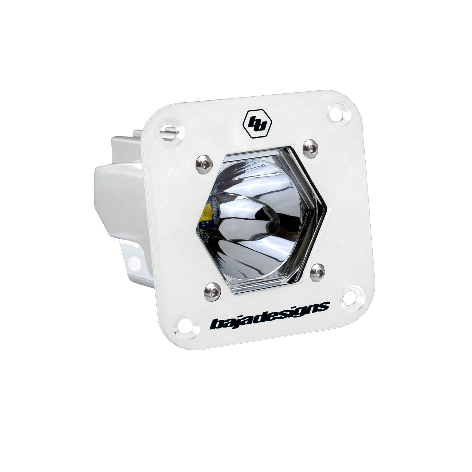 S1 White Flush Mount Auxiliary Light Pod - Universal-Lighting Pods-Baja Designs-Clear-Spot-Black Market UTV