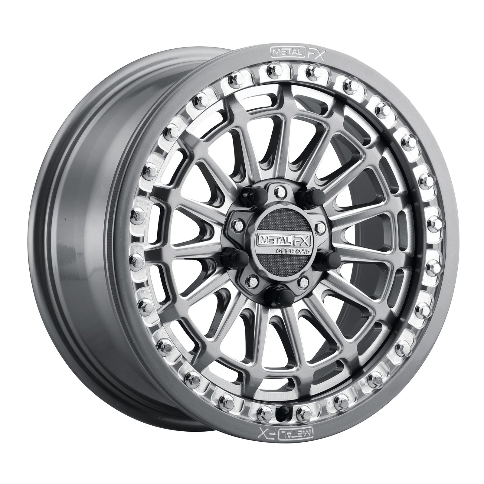 DELTA R BEADLOCK | GUNMETAL CONTRAST CUT-Wheels-Metal FX Offroad-15x7 | +38mm/5+2 | 5x4.5 | 78324 (Polaris 5-Lug / Segway Super Villain)-Black Market UTV