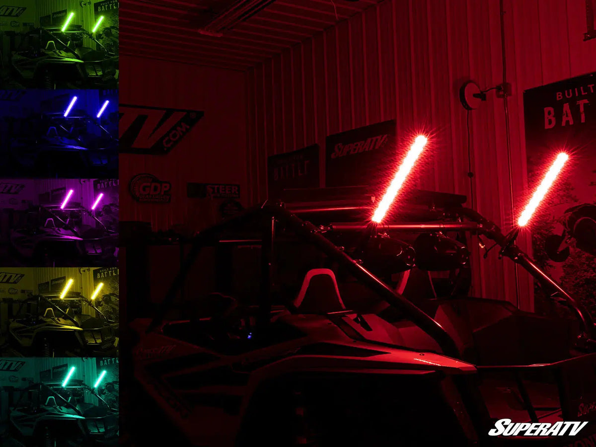RGB LED WHIP LIGHTS-Whips-Super ATV-2 Foot-NO-Black Market UTV