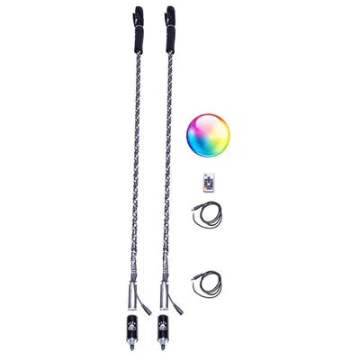 Remote LED Whip-Whip Flags-5150 Whips-2 FT Long-Black Market UTV