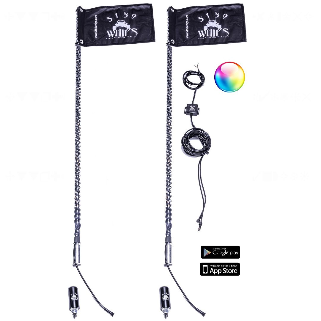 5150 WHIPS - 187 LED WHIP WITH FLAG (PAIR)