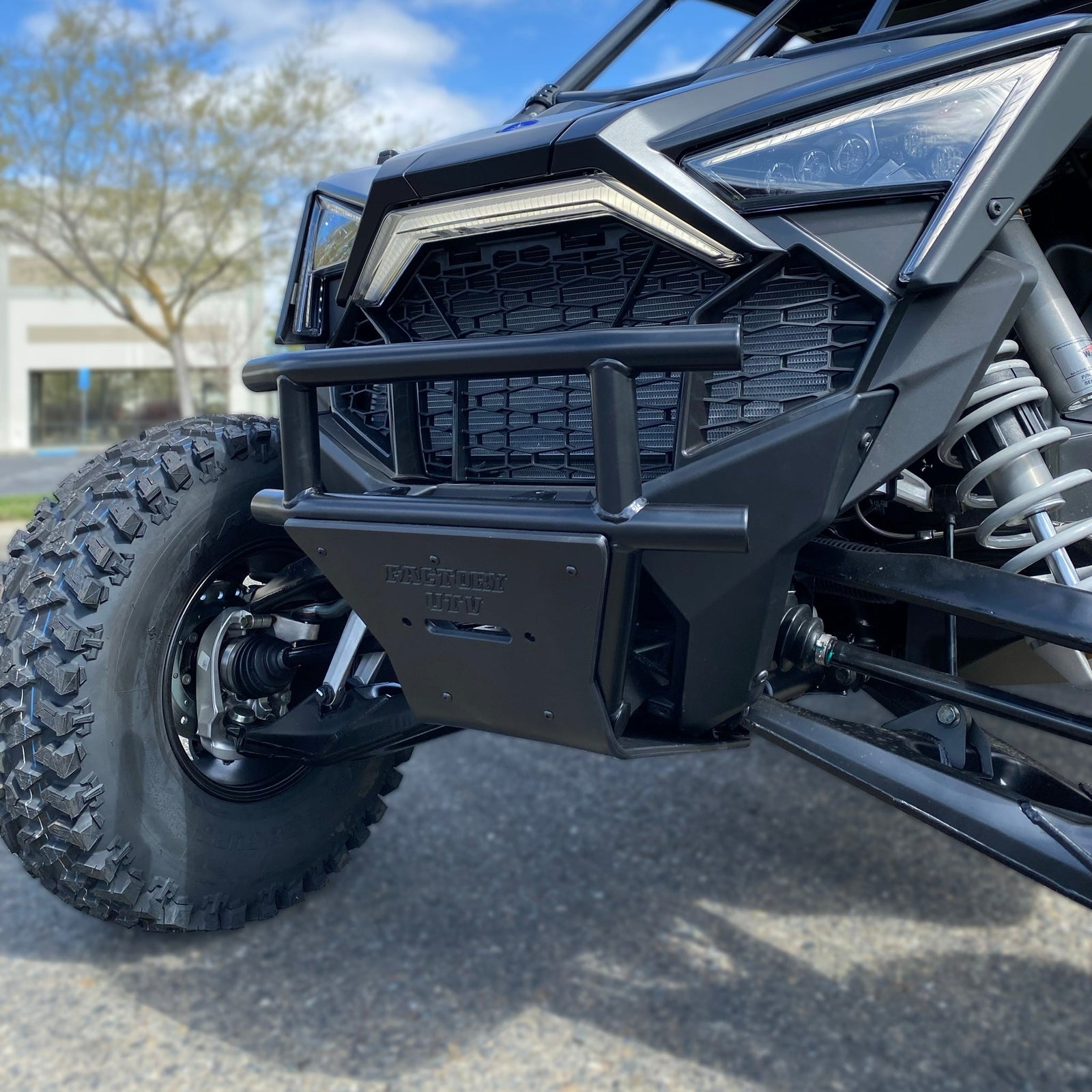 Polaris RZR Pro R / Turbo R / Pro S Winch Bumper V2-Bumpers-Factory UTV-No fairlead cutout - flush bash plate-Black Market UTV