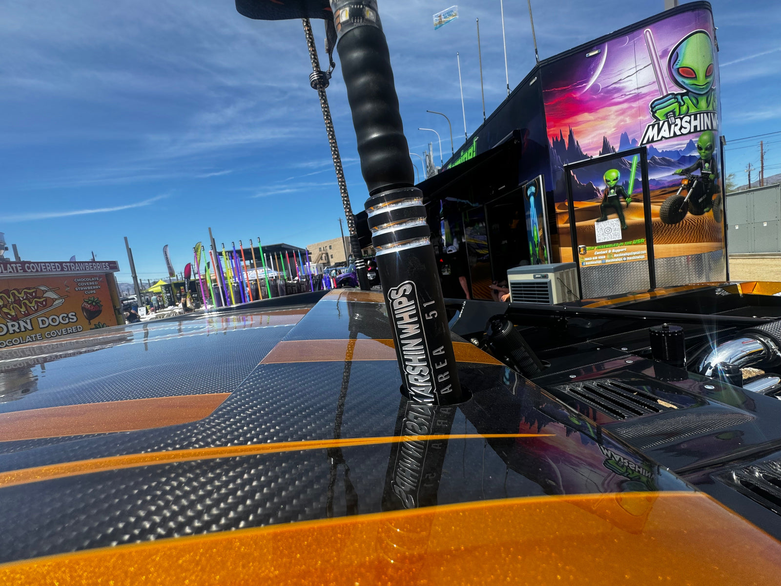 Marshin Whips Area 51 LED Whips: Carbon Fiber & Hidden Cables-Marshin Whips-2ft-RGBW Black-Black Market UTV