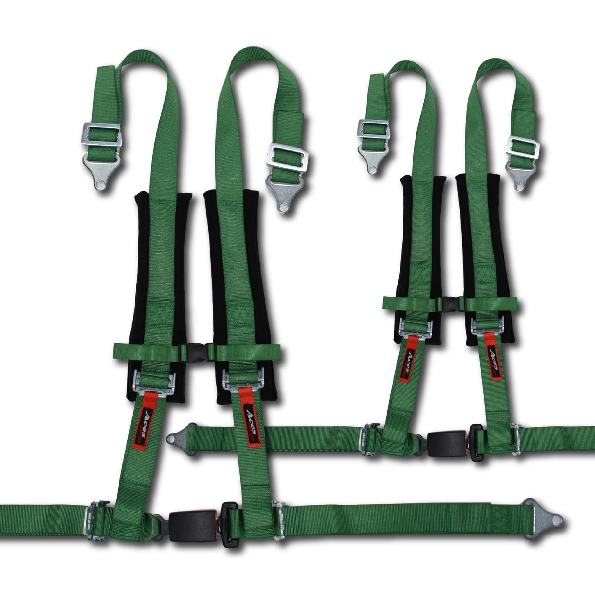 (Pair) 4 Point Harness - Ez-Buckle-Harnesses-Aces Racing-Black-Black Market UTV