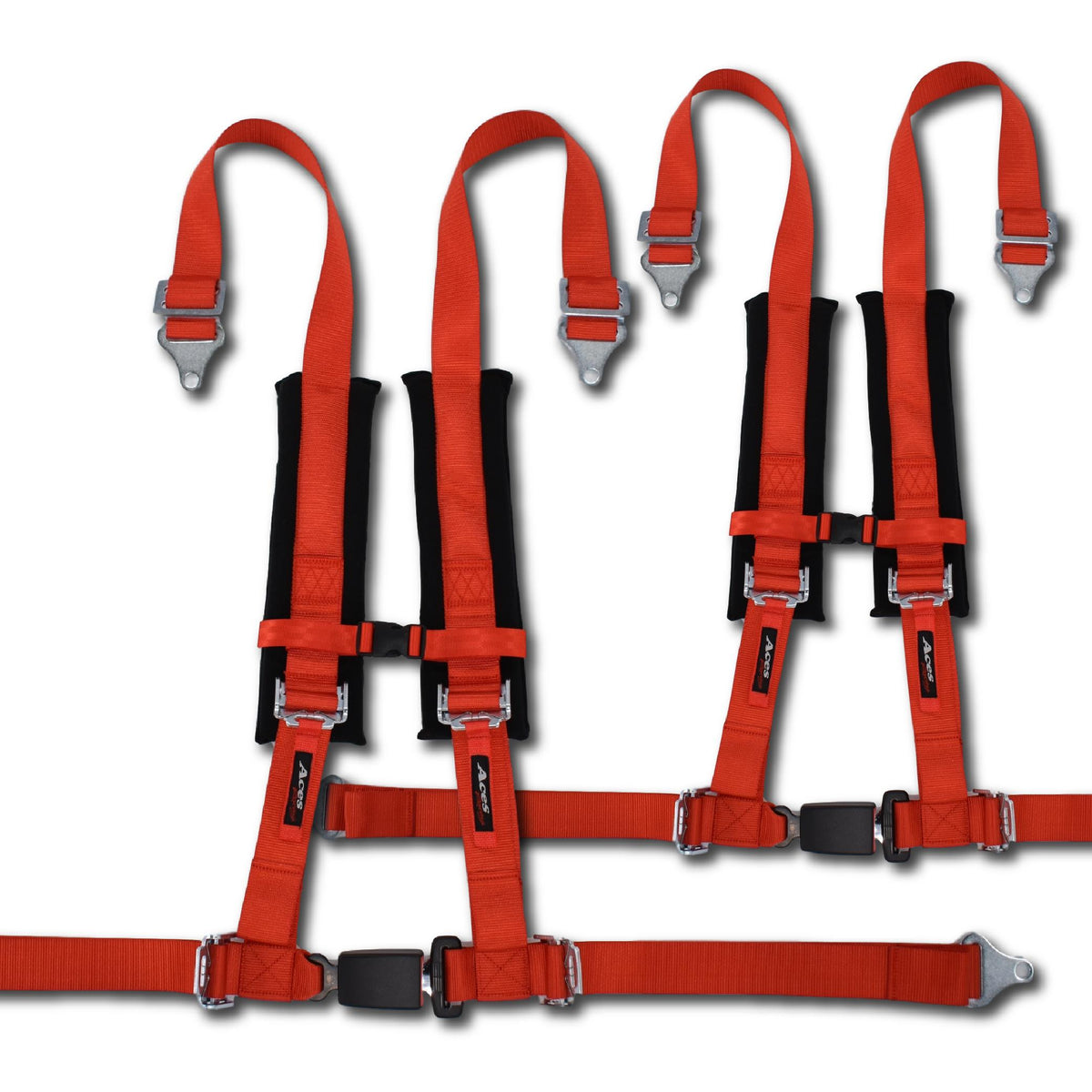 (Pair) 4 Point Harness - Ez-Buckle-Harnesses-Aces Racing-Black-Black Market UTV
