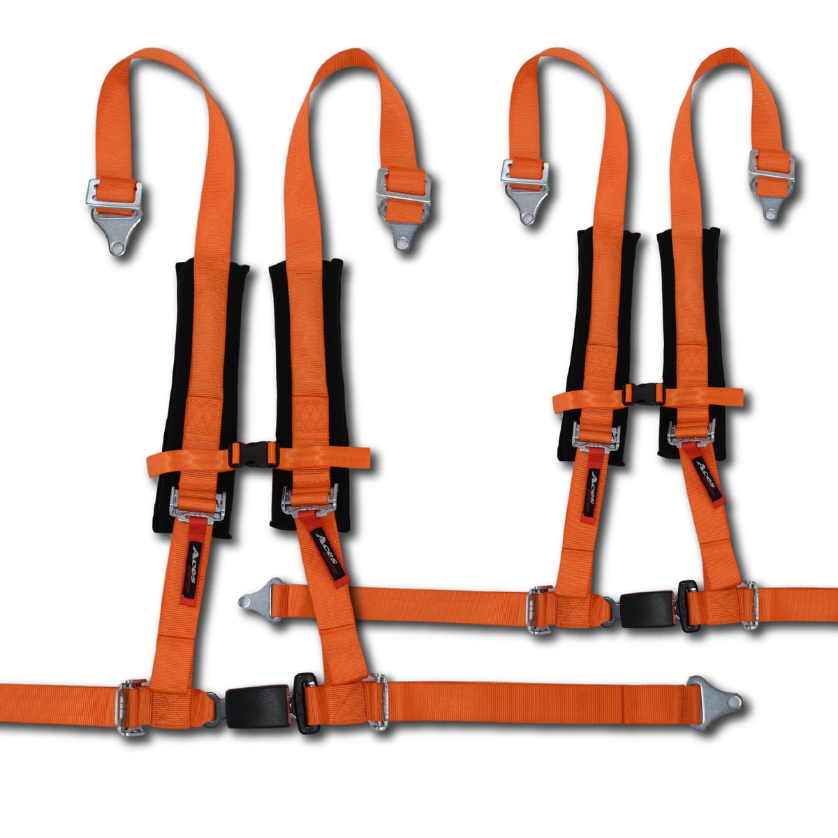 (Pair) 4 Point Harness - Ez-Buckle-Harnesses-Aces Racing-Black-Black Market UTV