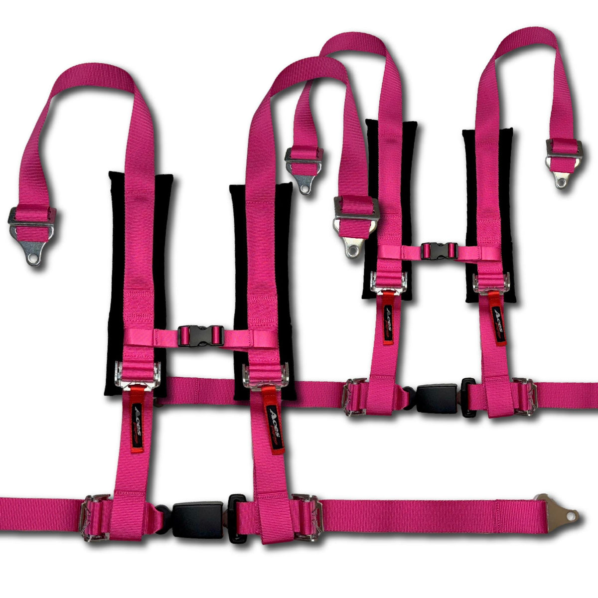 (Pair) 4 Point Harness - Ez-Buckle-Harnesses-Aces Racing-Black-Black Market UTV