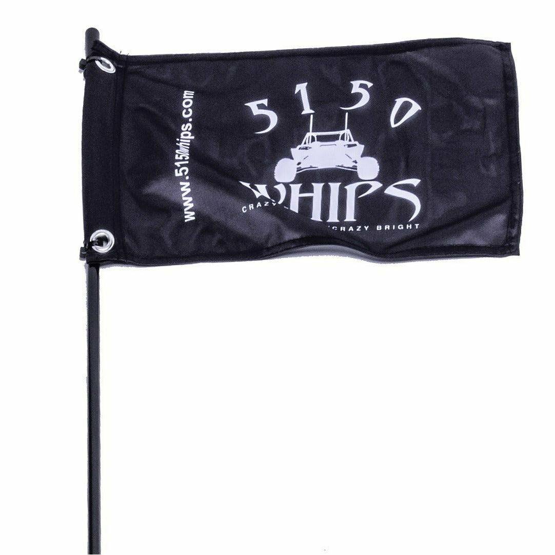 187 LED WHIP WITH FLAG (SINGLE)-Whip Flags-5150 Whips-2FT-Black Market UTV