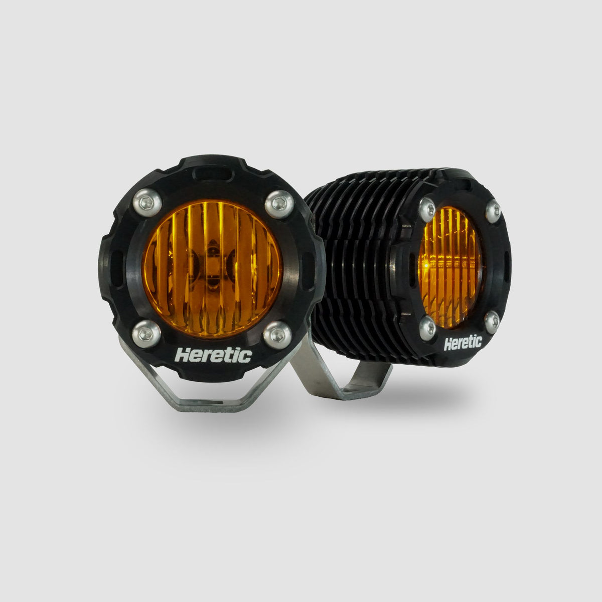 BA-1R Amber LED Pod Light Pair Pack-Lighting Pods-Heretic Studio-Flood-Wiring Harness: Dual Light/ High Power (up to 280W total) + $49.99-Black Market UTV