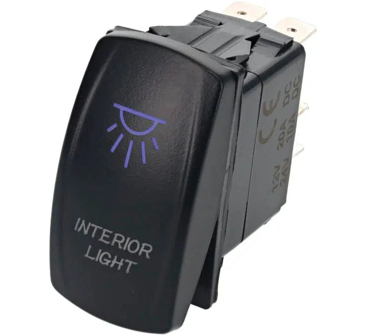LASER-ETCHED DUAL LED INTERIOR LIGHT ON/OFF SWITCH-Switch-Dragonfire Racing-Blue-Black Market UTV