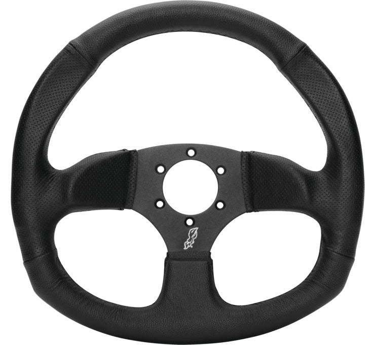D SHAPED STEERING WHEEL IRON SERIES (SUEDE)-Steering Wheel-Dragonfire Racing-Black Market UTV