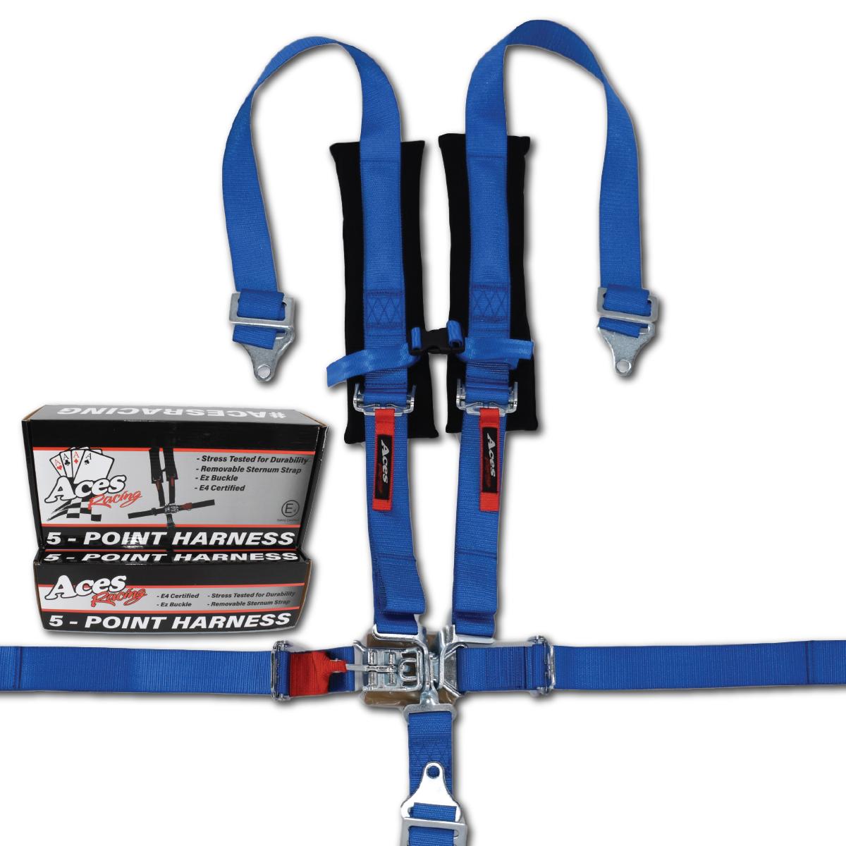 (Pair) 5 Point Harness - 2 Inch Webbing-Harnesses-Aces Racing-Silver-Black Market UTV