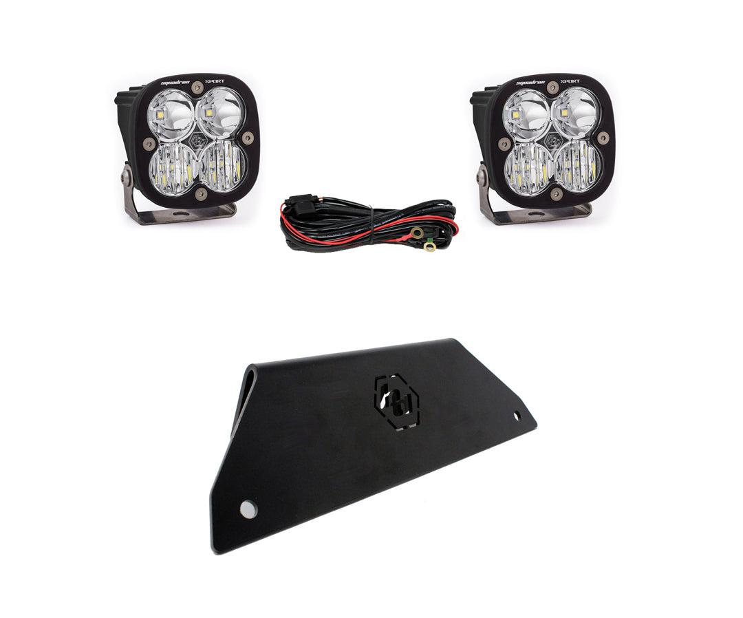 Polaris Squadron Sport Bumper Lower Mount Light Kit-Lighting Mounts-Baja Designs-Driving/Combo-Clear-Black Market UTV