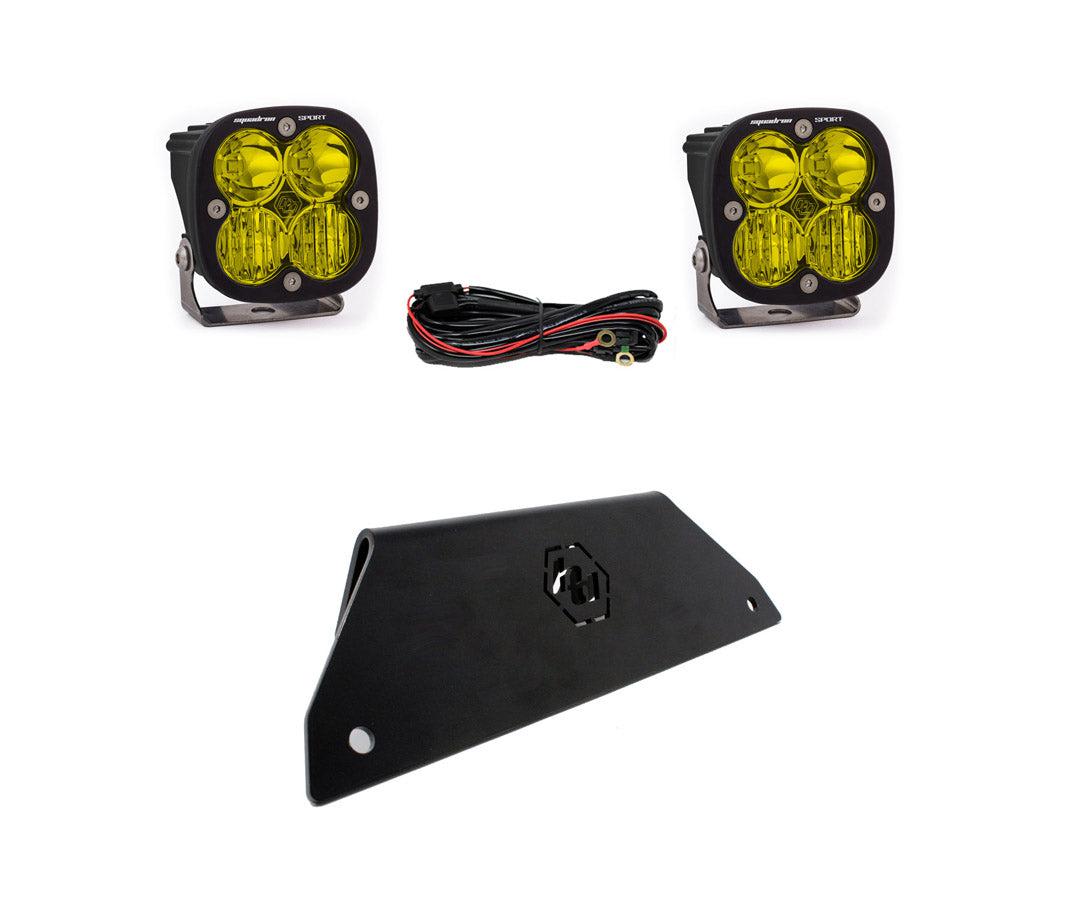 Polaris Squadron Sport Bumper Lower Mount Light Kit-Lighting Mounts-Baja Designs-Driving/Combo-Clear-Black Market UTV