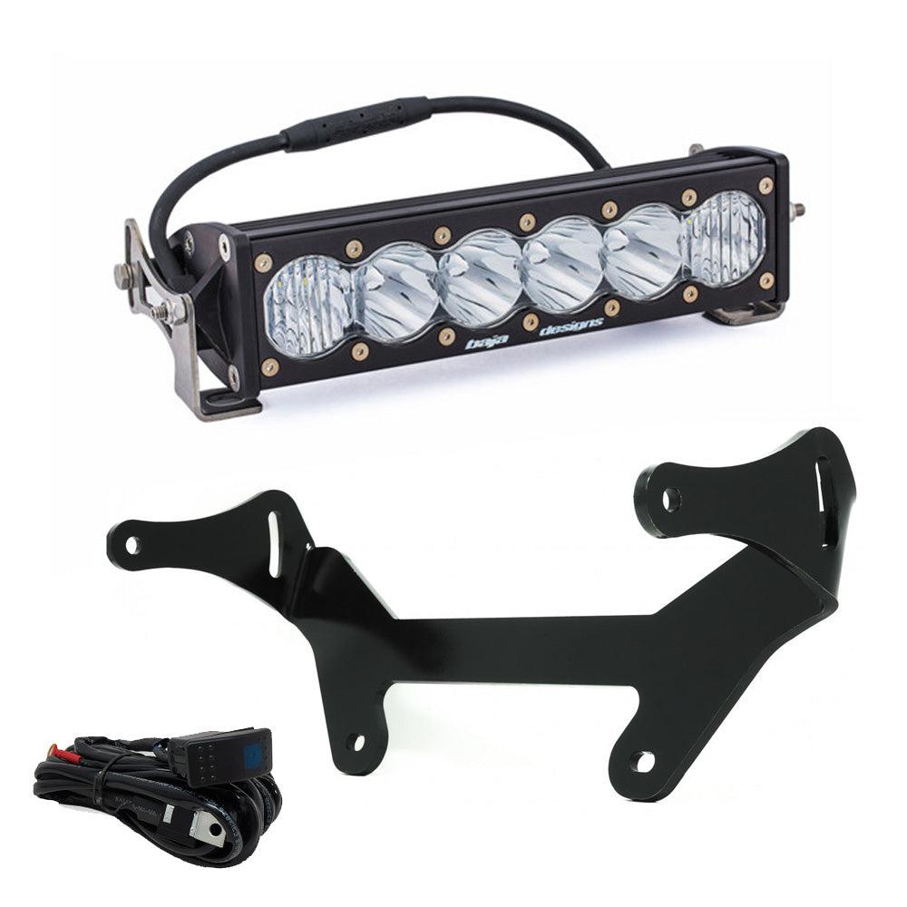 Can-Am OnX6+ LED 10 Inch Shock Mount Light Bar Kit - Can-Am 2017-21 Maverick X3-Lighting Kit-Baja Designs-White-Black Market UTV