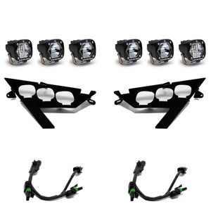 Polaris S1 Triple LED/Laser Headlight Kit - Polaris 2020-23 RZR Pro XP; 2022 RZR Pro R/Turbo R-Baja Designs-Black Market UTV