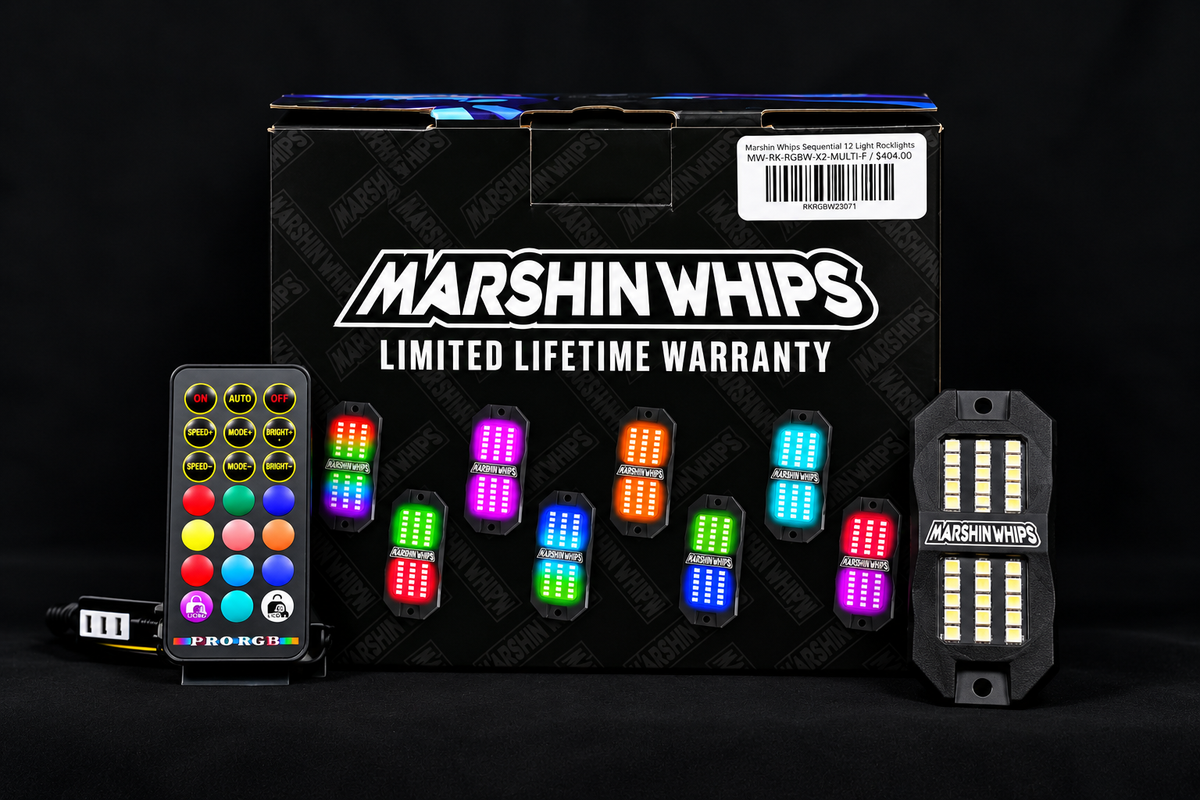 Marshin Whips Rosewell X-2 Billet Rocklights x8 (Kit)-Rock Lights-Marshin Whips-Black Market UTV