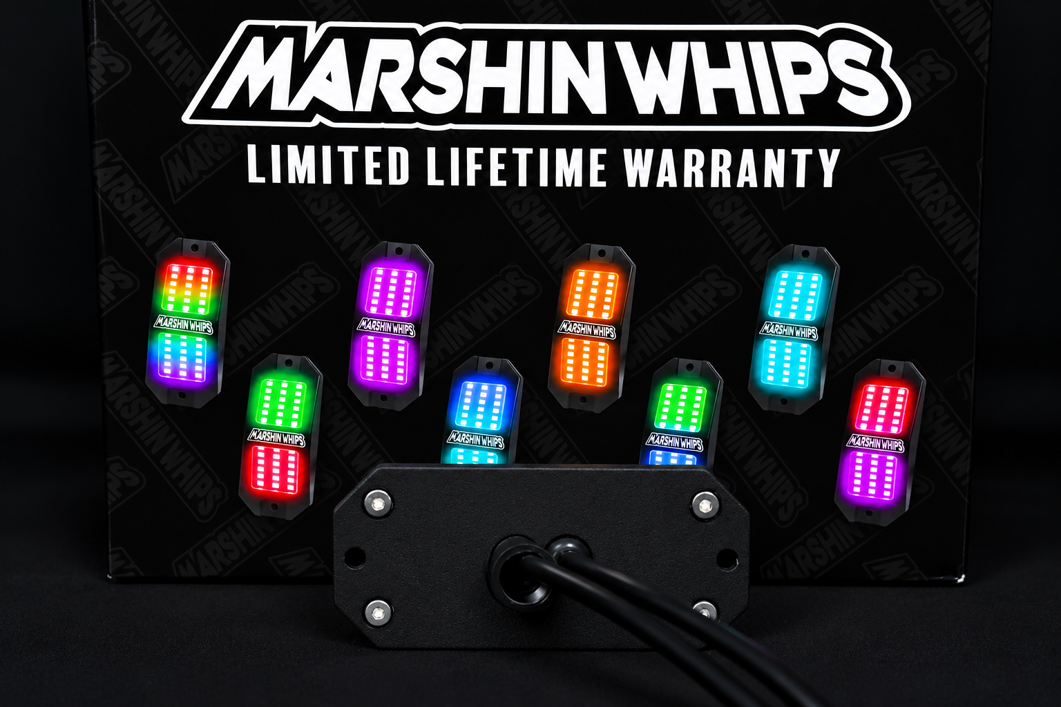 Marshin Whips Rosewell X-2 Billet Rocklights x8 (Kit)-Rock Lights-Marshin Whips-Black Market UTV