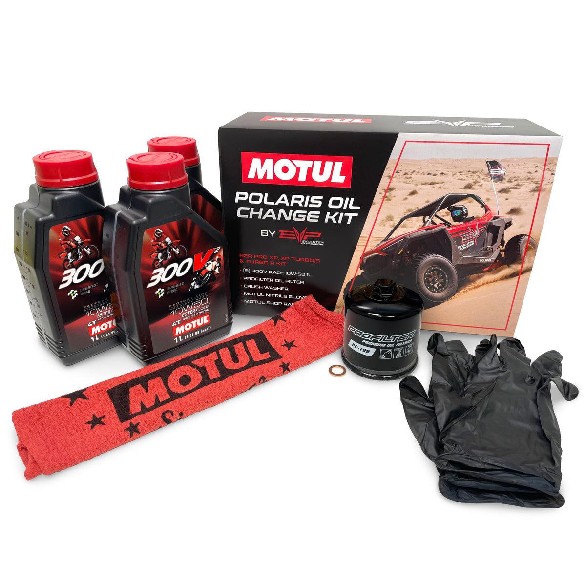 EVP Motul® Oil Change Kits, Polaris Pro XP &amp; XP Turbo/S-change oil-EVP-10W-50 300V Race Spec (For E85/Race Fuel)-Black Market UTV