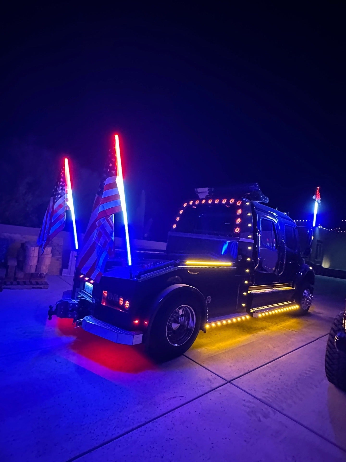 Game Changer LED Whip Set - Red, White & Blue Edition-Marshin Whips-2 FT-PURP-Black Market UTV